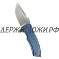 Нож 0900 Les George S35VN Stonewashed  Blue Anodized Titanium Zero Tolerance складной K0900BLU
